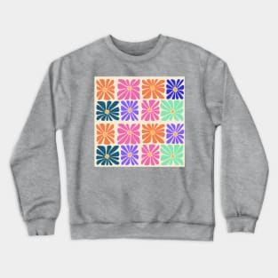 Groovy Flowers Seamless Pattern Crewneck Sweatshirt